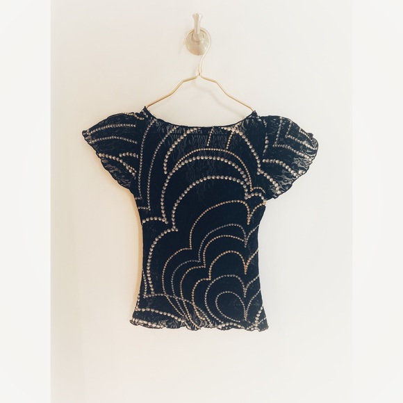 Black lace San Remo with pearl pattern - Picture 4 of 4